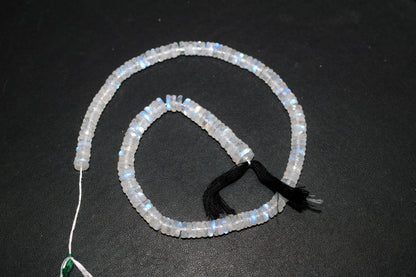 Rainbow Moonstone Faceted Tyre Shape Beads , Sold By Strand ,12 Inches , 6.00-8.00 mm , 32988