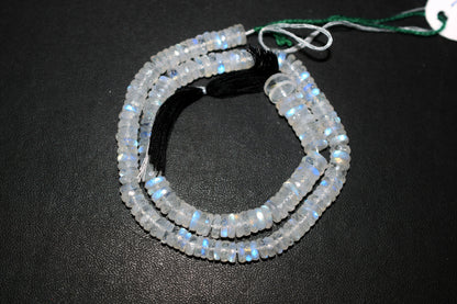 Rainbow Moonstone Faceted Tyre Shape Beads , Sold By Strand ,12 Inches , 6.00-8.00 mm , 32988