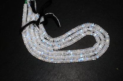 Rainbow Moonstone Faceted Tyre Shape Beads , Sold By Strand ,12 Inches , 6.00 mm , 32990
