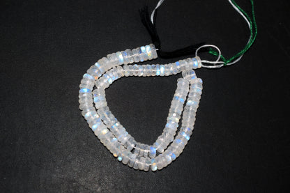 Rainbow Moonstone Faceted Tyre Shape Beads , Sold By Strand ,12 Inches , 6.50-8.50 mm , 32991