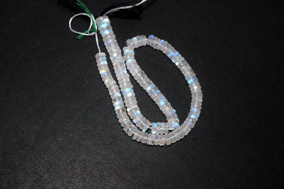 Rainbow Moonstone Faceted Tyre Shape Beads , Sold By Strand ,12 Inches , 6.50-8.50 mm , 32991