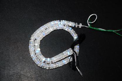 Rainbow Moonstone Faceted Tyre Shape Beads , Sold By Strand ,12 Inches , 6.50-8.50 mm , 32991
