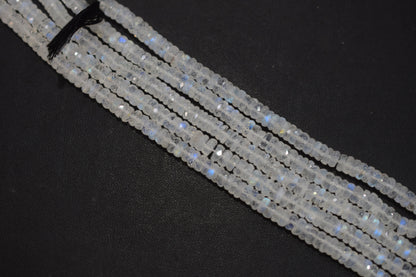 Rainbow Moonstone Faceted Tyre Shape Beads , Sold By Strand ,12 Inches , 4.25 mm , 32992