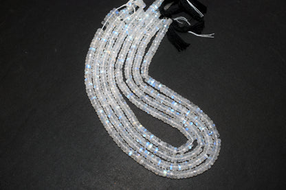 Rainbow Moonstone Faceted Tyre Shape Beads , Sold By Strand ,12 Inches , 4.25 mm , 32992