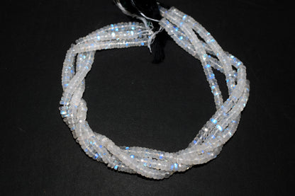 Rainbow Moonstone Faceted Tyre Shape Beads , Sold By Strand ,12 Inches , 4.25 mm , 32992