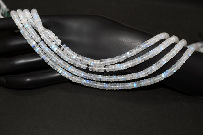 Rainbow Moonstone Faceted Tyre Shape Beads , Sold By Strand ,12 Inches , 4.25 mm , 32992