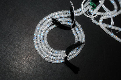 Rainbow Moonstone Faceted Tyre Shape Beads , Sold By Strand ,12 Inches , 5.50 mm , 32993