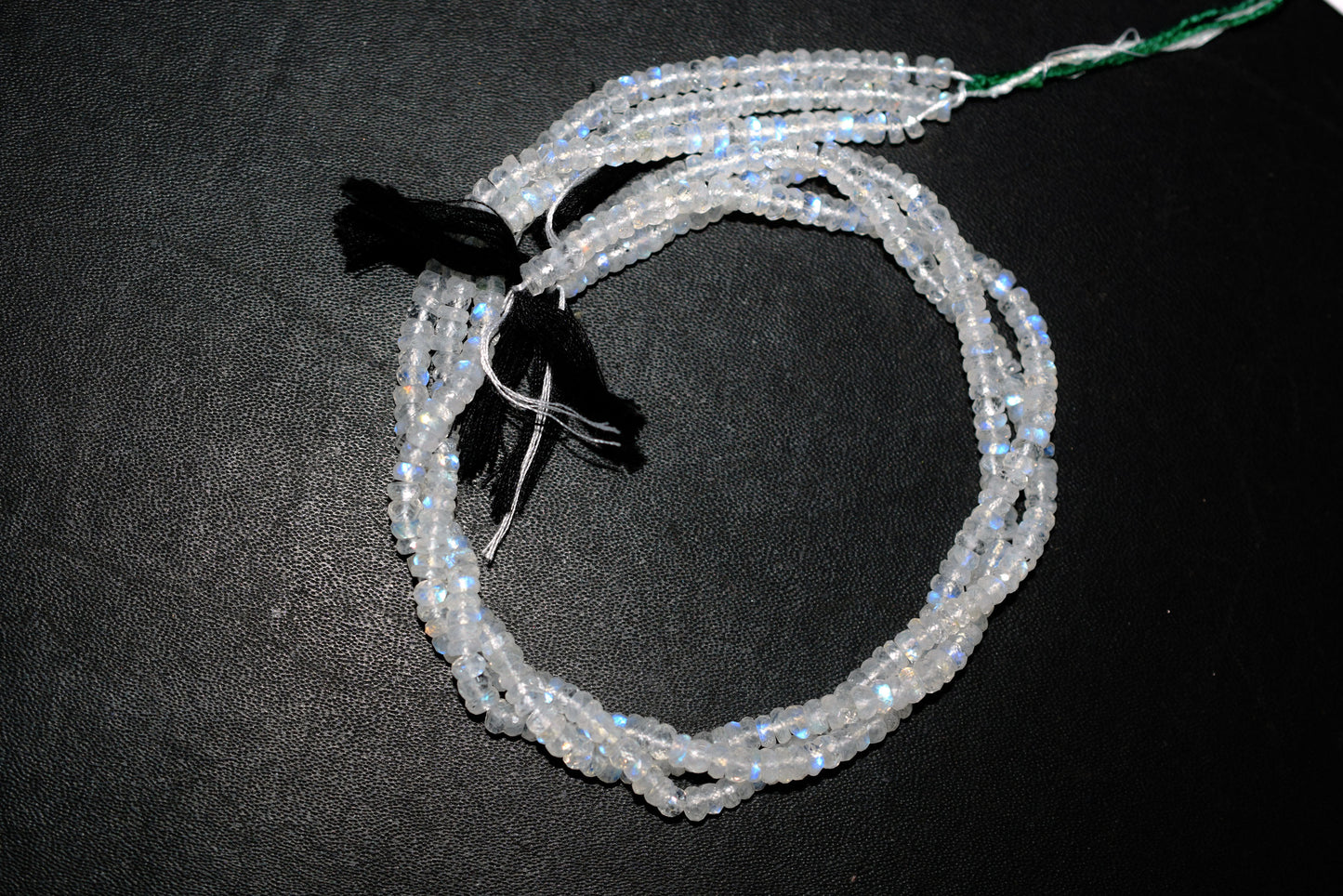 Rainbow Moonstone Faceted Tyre Shape Beads , Sold By Strand ,12 Inches , 5.50 mm , 32993