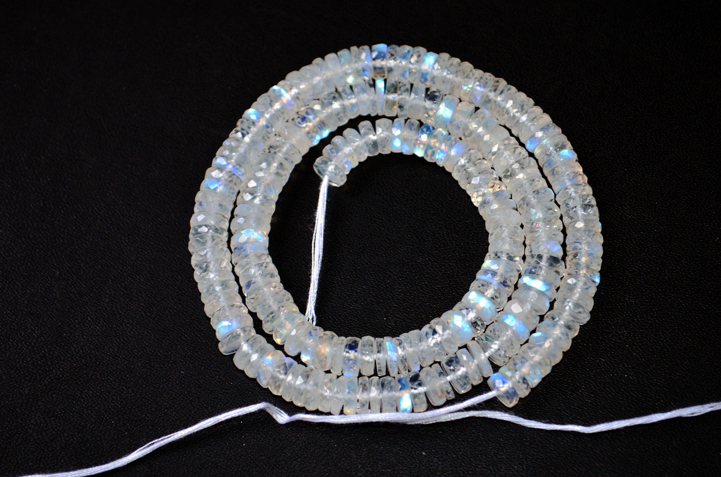 Rainbow Moonstone Faceted Tyre Shape Beads , Sold By Strand ,16 Inches , 6.50-6.75 mm , 32994