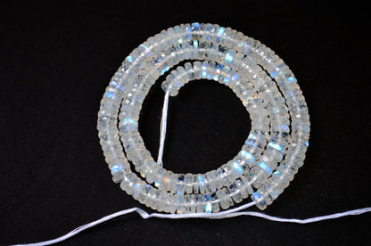 Rainbow Moonstone Faceted Tyre Shape Beads , Sold By Strand ,16 Inches , 6.50-6.75 mm , 32994