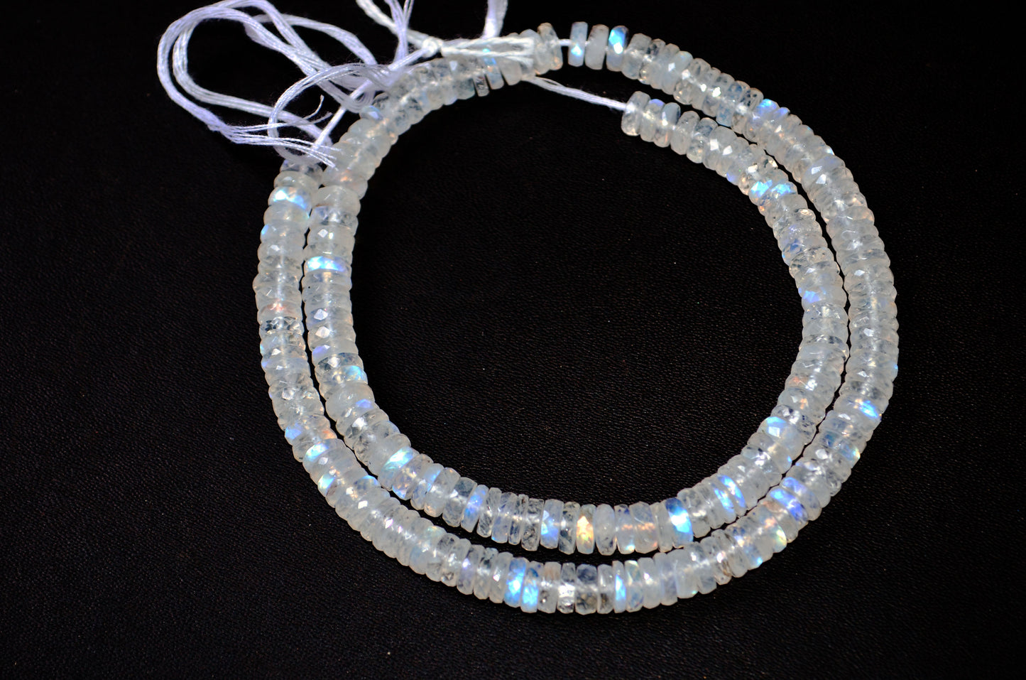 Rainbow Moonstone Faceted Tyre Shape Beads , Sold By Strand ,16 Inches , 6.50-6.75 mm , 32994
