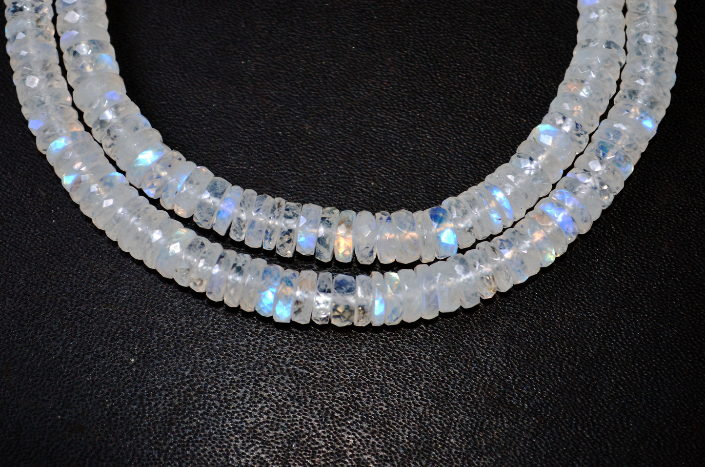 Rainbow Moonstone Faceted Tyre Shape Beads , Sold By Strand ,16 Inches , 6.50-6.75 mm , 32994