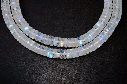 Rainbow Moonstone Faceted Tyre Shape Beads , Sold By Strand ,16 Inches , 6.50-6.75 mm , 32994