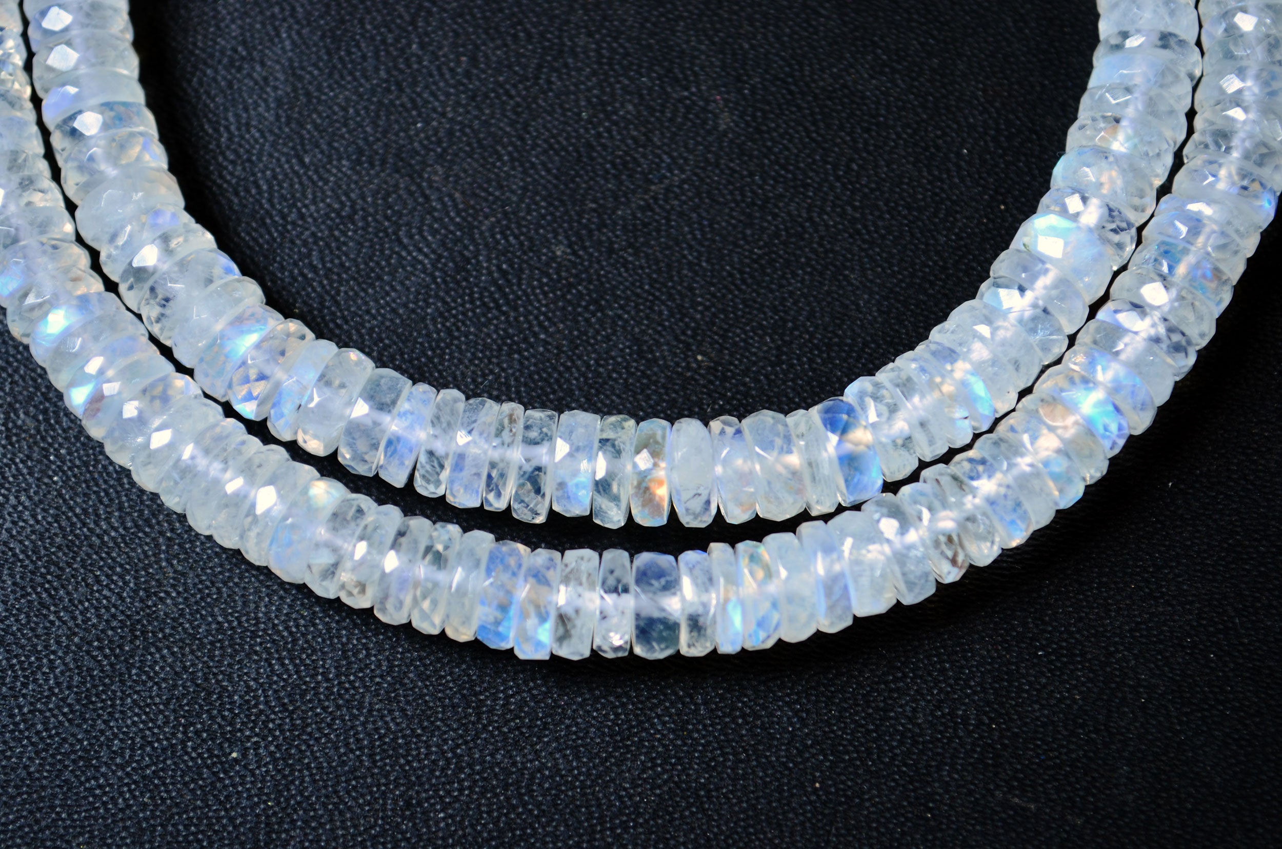 Rainbow Moonstone Faceted Tyre Shape Beads , Sold By Strand ,16 Inches , 6.50-6.75 mm , 32994