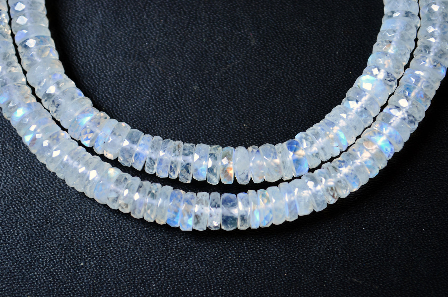 Rainbow Moonstone Faceted Tyre Shape Beads , Sold By Strand ,16 Inches , 6.50-6.75 mm , 32994