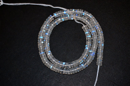 Rainbow Moonstone Faceted Tyre Shape Beads , Sold By Strand ,15 Inches , 5.50-6.00 mm , 32995