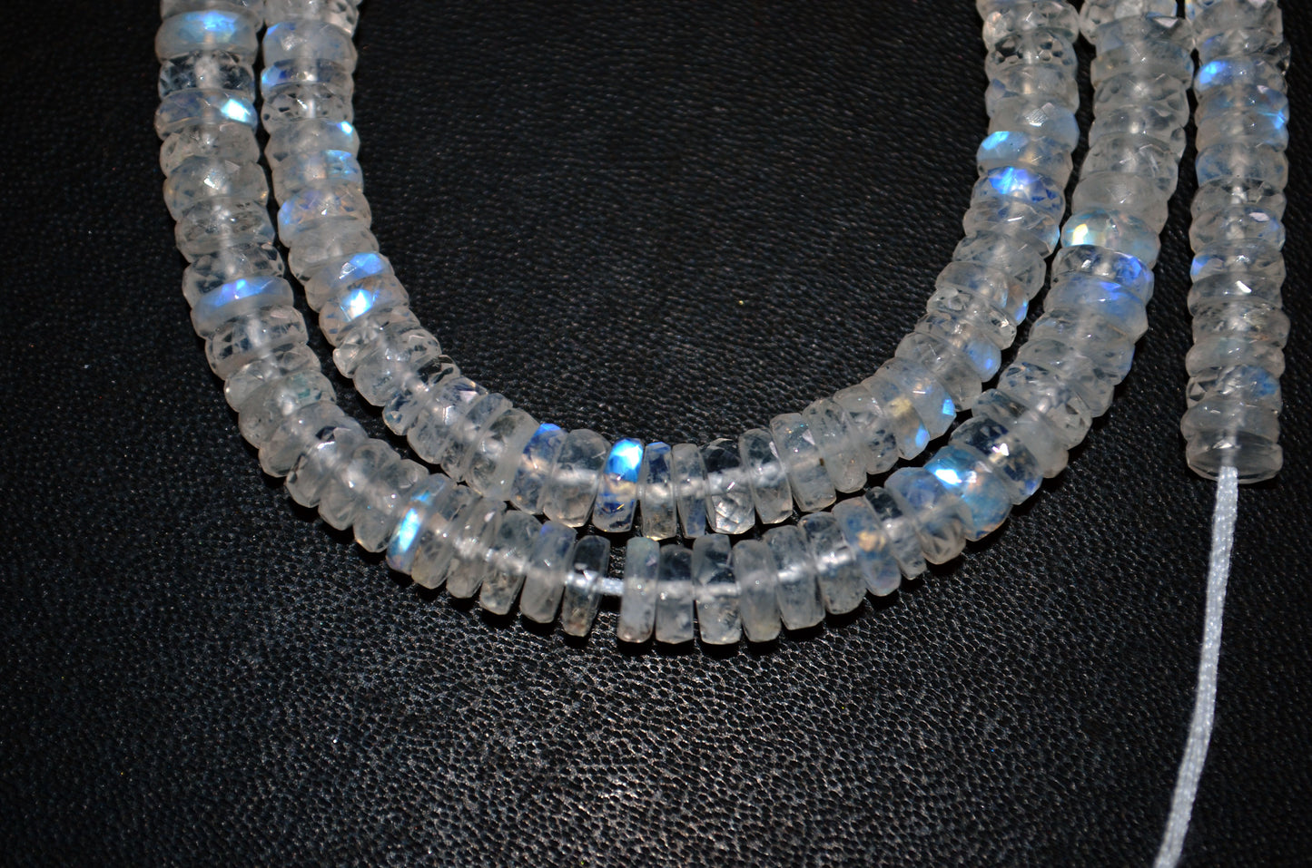 Rainbow Moonstone Faceted Tyre Shape Beads , Sold By Strand ,15 Inches , 5.50-6.00 mm , 32995