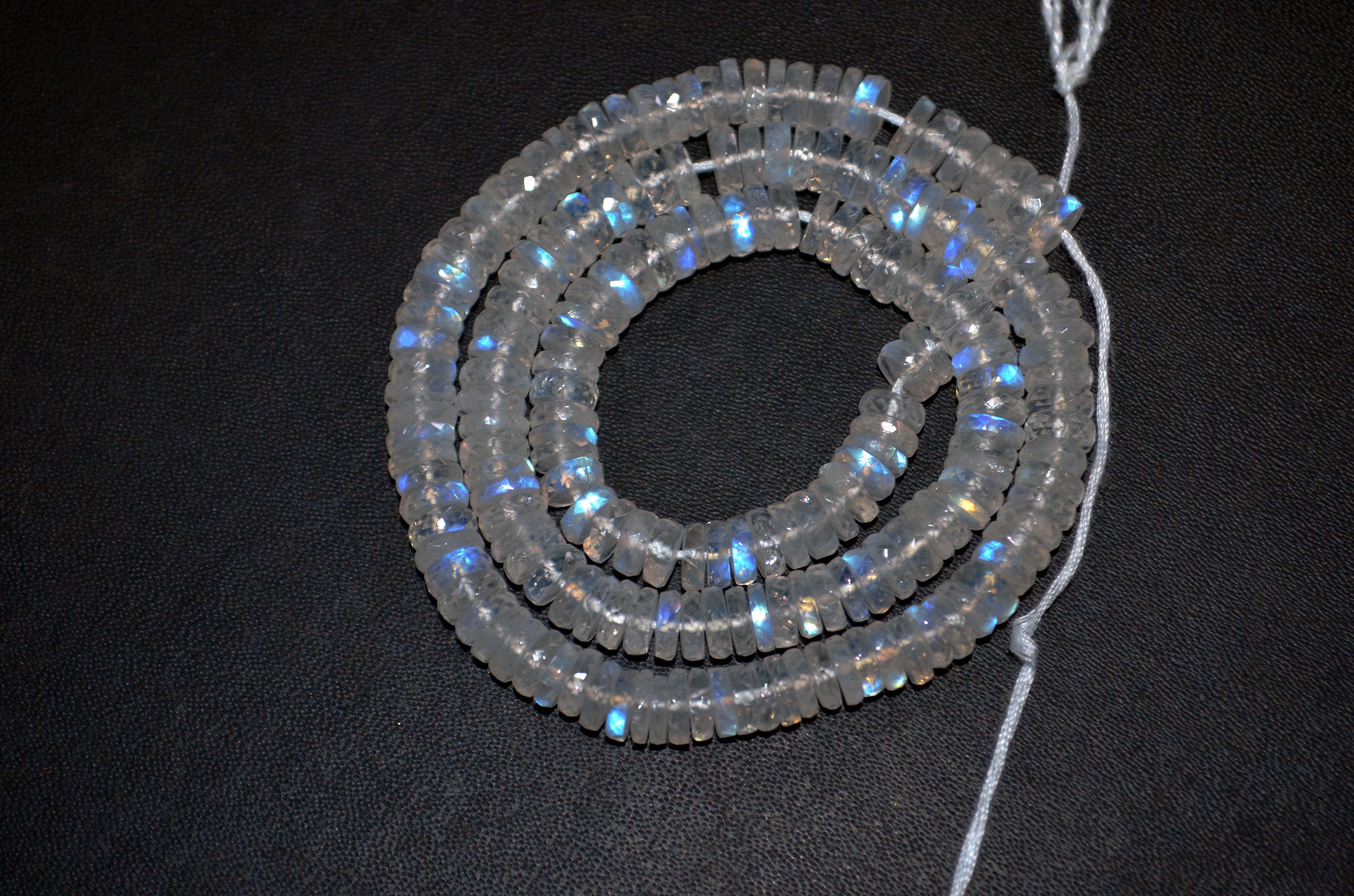 Rainbow Moonstone Faceted Tyre Shape Beads , Sold By Strand ,16 Inches , 6.50 mm , 32996