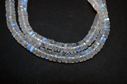 Rainbow Moonstone Faceted Tyre Shape Beads , Sold By Strand ,16 Inches , 6.50 mm , 32996