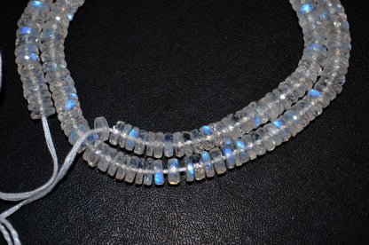 Rainbow Moonstone Faceted Tyre Shape Beads , Sold By Strand ,16 Inches , 6.00-6.25mm , 32997
