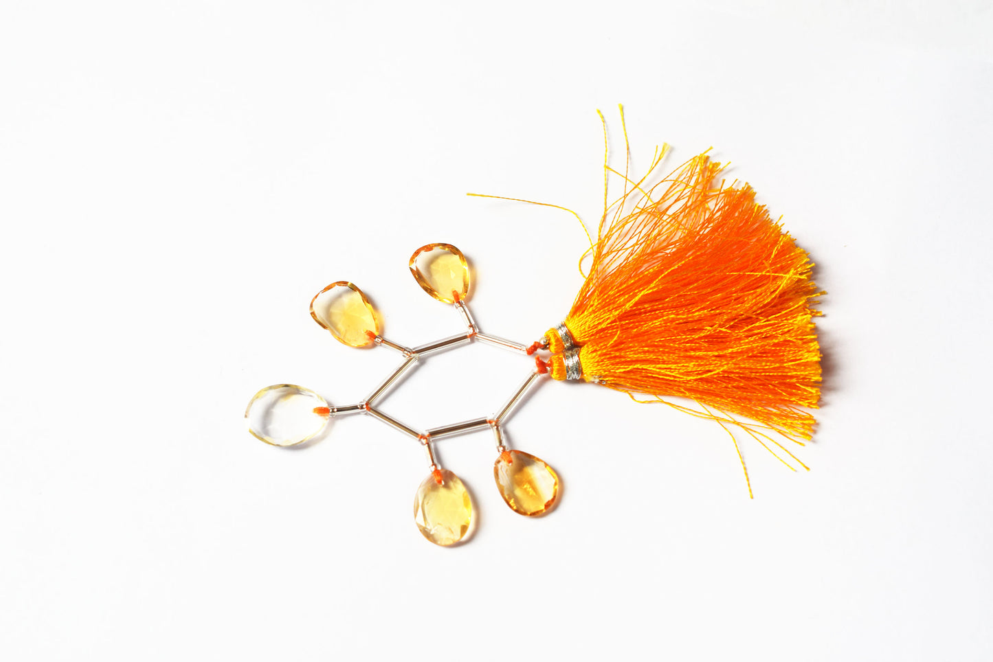 5 Pcs Natural Yellow Citrine Quartz Strand, Faceted Citrine Drop Beads , Sold By Strand , 11.50x14.00 - 13.00x17.00 mm , 32998