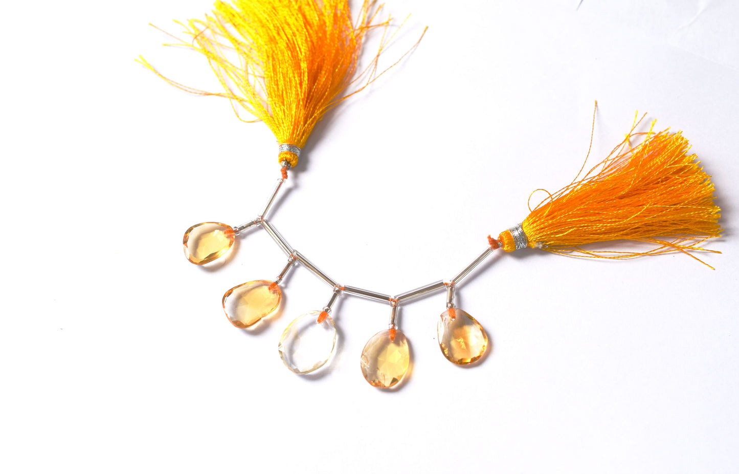 5 Pcs Natural Yellow Citrine Quartz Strand, Faceted Citrine Drop Beads , Sold By Strand , 11.50x14.00 - 13.00x17.00 mm , 32998