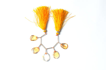 5 Pcs Natural Yellow Citrine Quartz Strand, Faceted Citrine Drop Beads , Sold By Strand , 11.50x14.00 - 13.00x17.00 mm , 32998