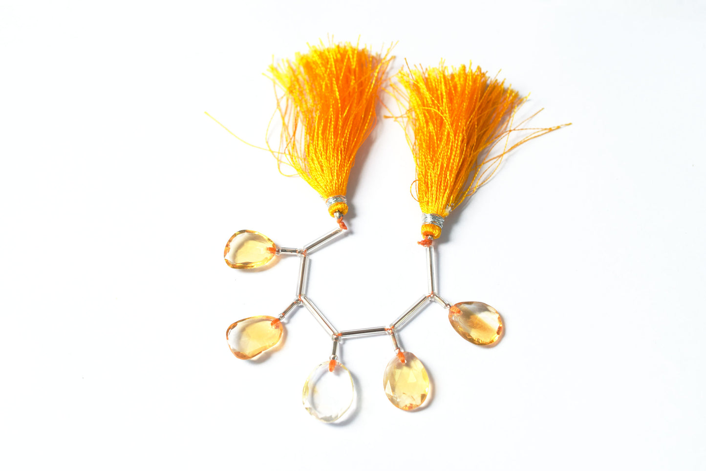 5 Pcs Natural Yellow Citrine Quartz Strand, Faceted Citrine Drop Beads , Sold By Strand , 11.50x14.00 - 13.00x17.00 mm , 32998
