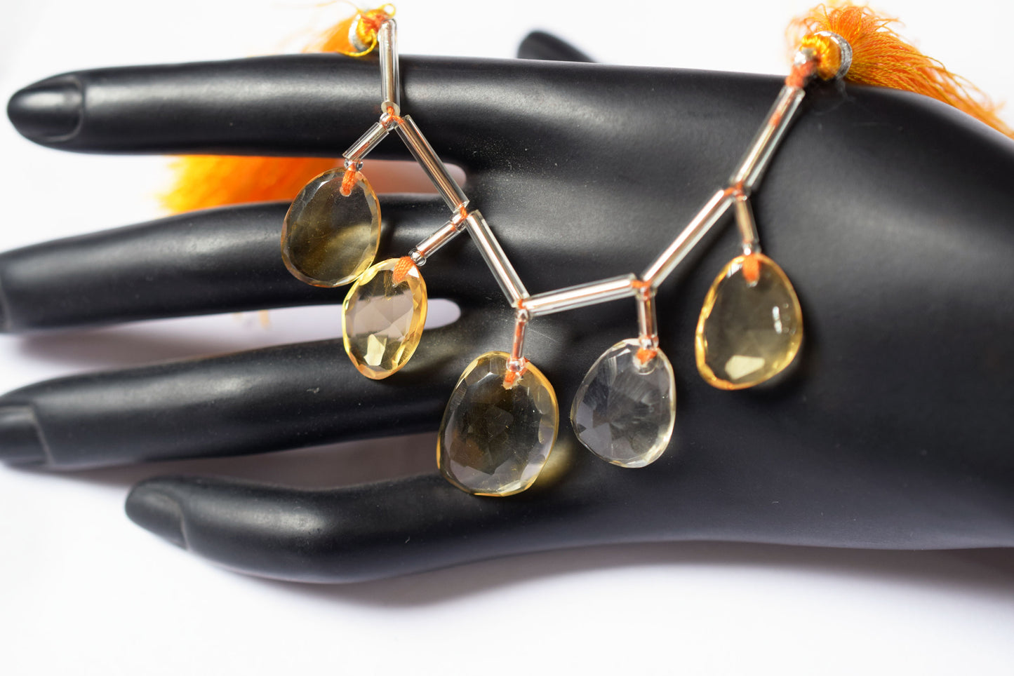 5 Pcs Natural Yellow Citrine Quartz Strand, Faceted Citrine Drop Beads , Sold By Strand , 12x16 - 14x19 mm , 32999