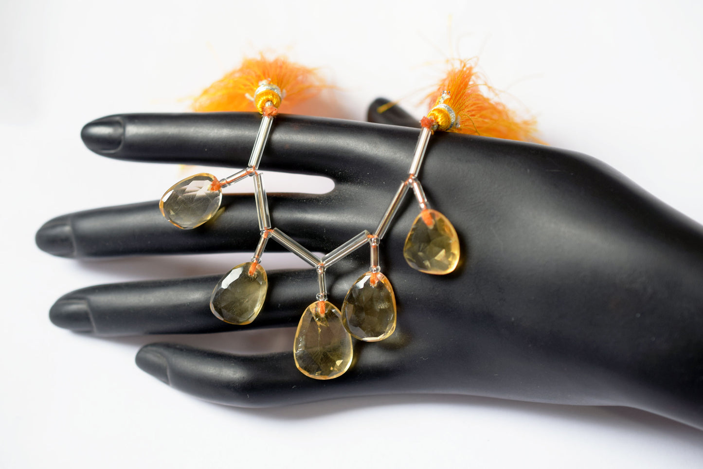 5 Pcs Natural Yellow Citrine Quartz Strand, Faceted Citrine Drop Beads , Sold By Strand , 12x14 - 13x17 mm , 33000