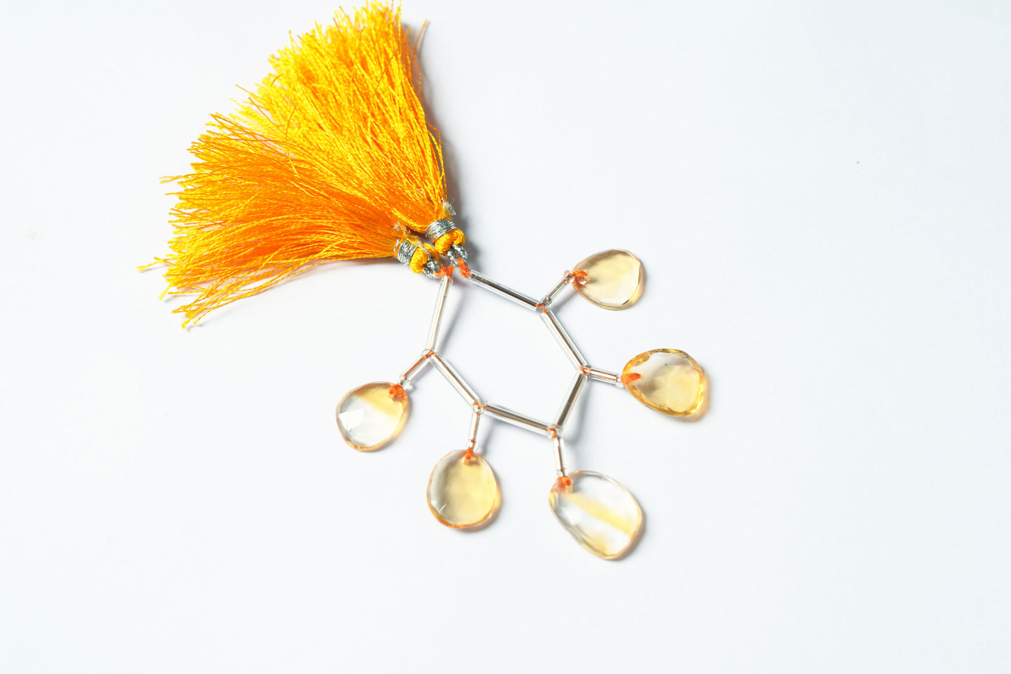 5 Pcs Natural Yellow Citrine Quartz Strand, Faceted Citrine Drop Beads , Sold By Strand ,  12x13 - 13x17 mm  , 33001