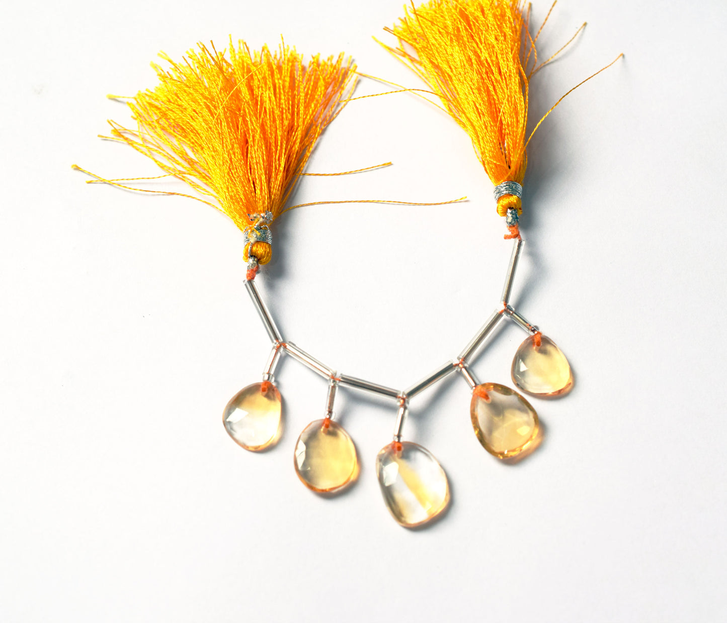 5 Pcs Natural Yellow Citrine Quartz Strand, Faceted Citrine Drop Beads , Sold By Strand ,  12x13 - 13x17 mm  , 33001