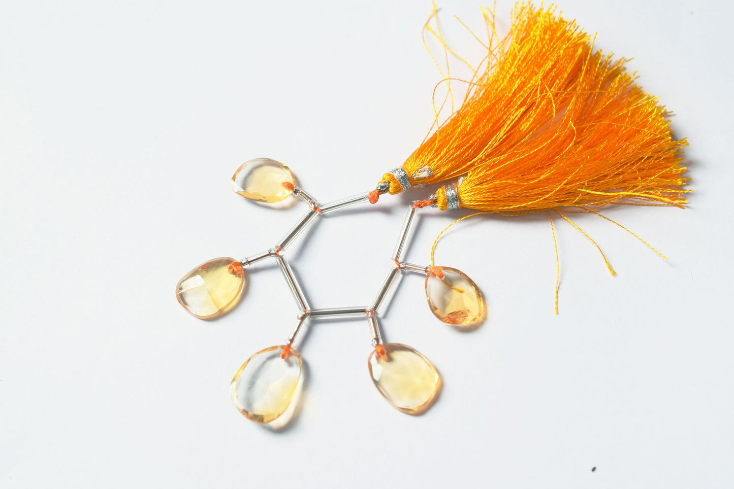 5 Pcs Natural Yellow Citrine Quartz Strand, Faceted Citrine Drop Beads , Sold By Strand ,  12x14.00  - 13.00x18.00 mm  , 33002
