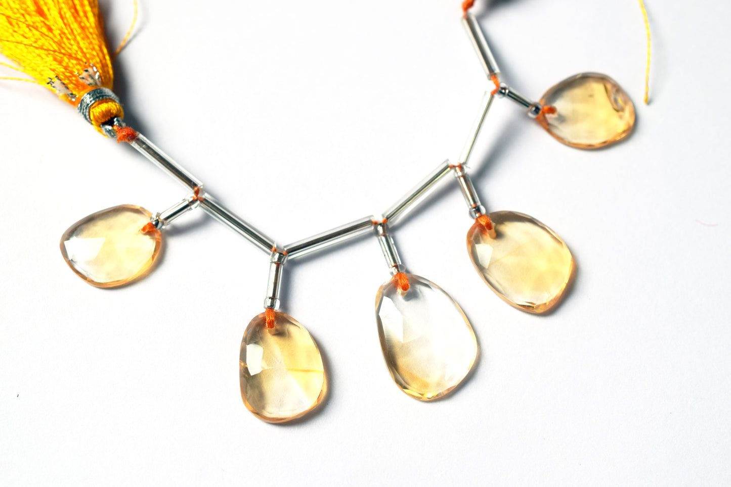 5 Pcs Natural Yellow Citrine Quartz Strand, Faceted Citrine Drop Beads , Sold By Strand ,  12x14.00  - 13.00x18.00 mm  , 33002