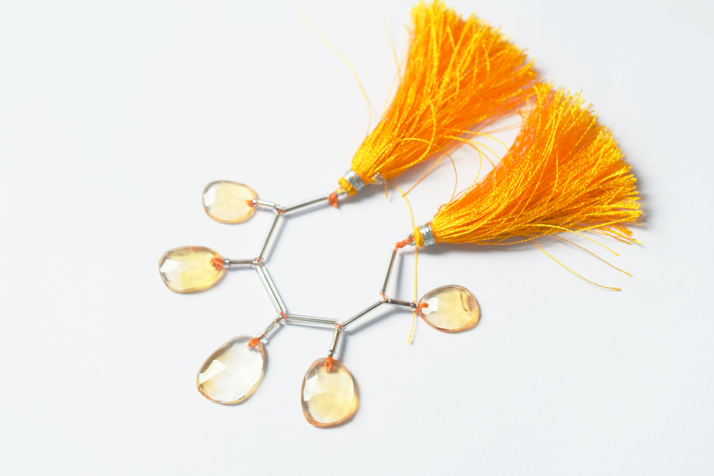 5 Pcs Natural Yellow Citrine Quartz Strand, Faceted Citrine Drop Beads , Sold By Strand ,  12x14.00  - 13.00x18.00 mm  , 33002