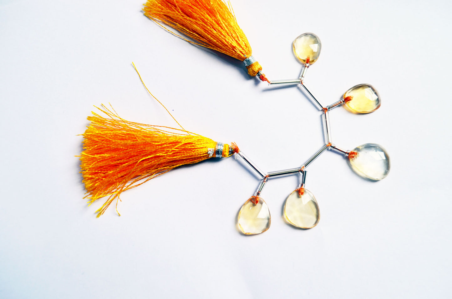 5 Pcs Natural Yellow Citrine Quartz Strand, Faceted Citrine Drop Beads , Sold By Strand ,  12x14.50  - 14x16.50 mm  , 33004