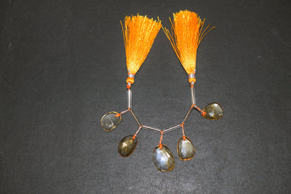 5 Pcs Natural Yellow Citrine Faceted Drop Beads Strand, Sold By Strand ,11x15  - 14x18 mm  , 33005
