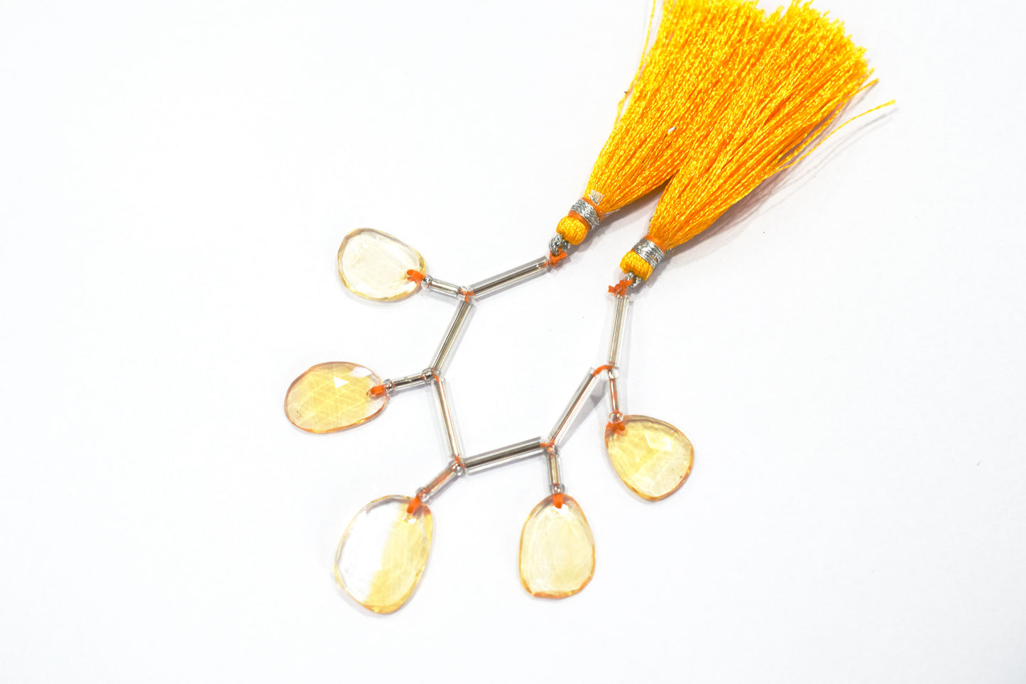 5 Pcs Natural Yellow Citrine Faceted Drop Beads Strand, Sold By Strand ,11x15  - 14x18 mm  , 33005
