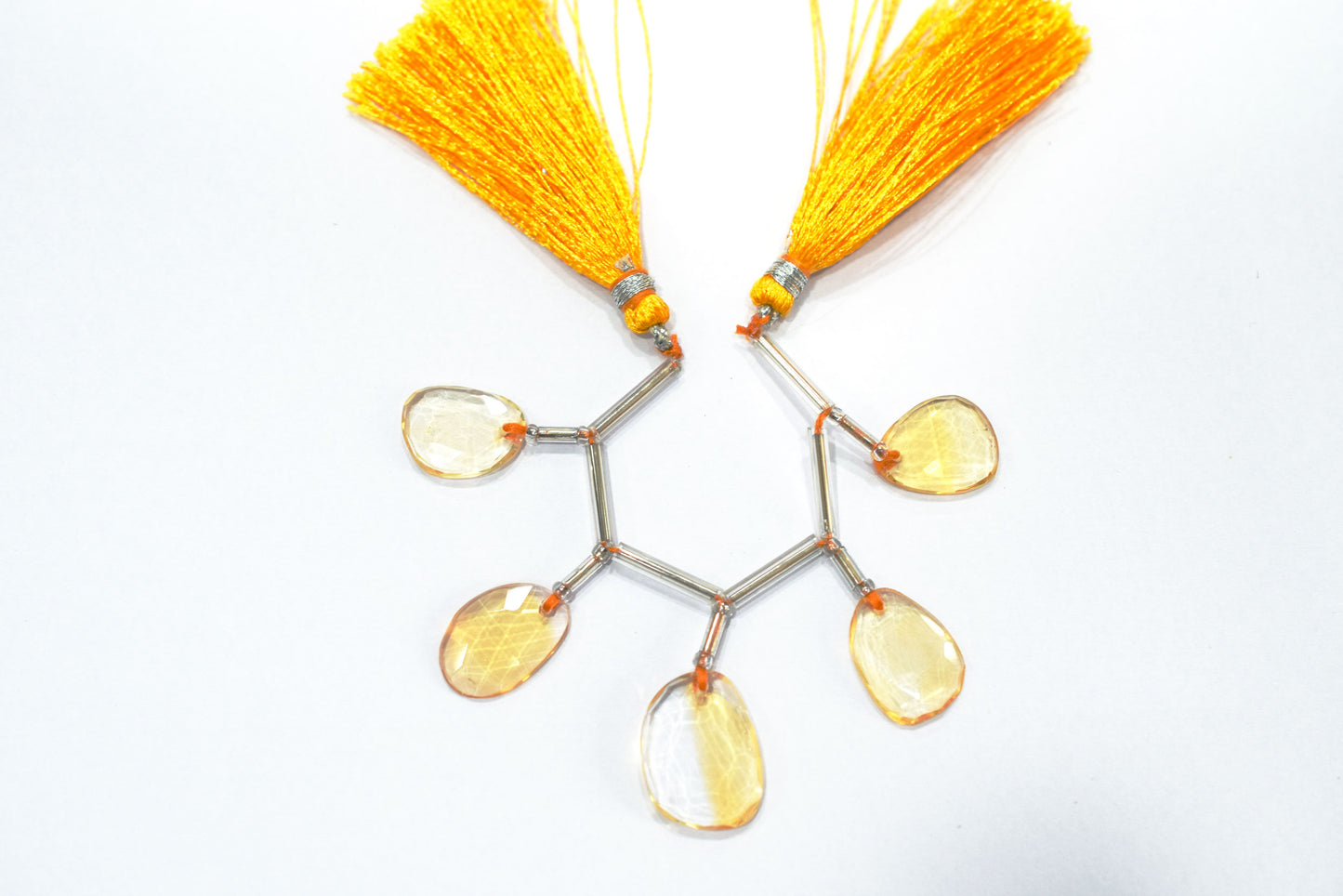 5 Pcs Natural Yellow Citrine Faceted Drop Beads Strand, Sold By Strand ,11x15  - 14x18 mm  , 33005