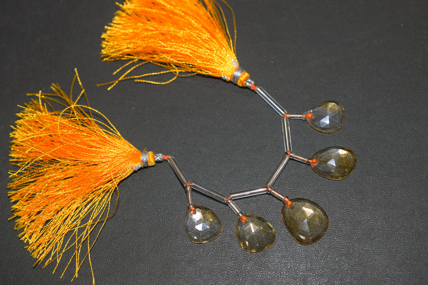5 Pcs Natural Yellow Citrine Faceted Drop Beads Strand, Sold By Strand ,12.50x14  - 14.50x17.50 mm  , 33006