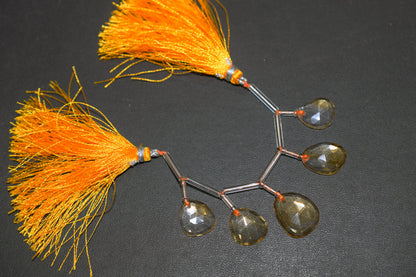 5 Pcs Natural Yellow Citrine Faceted Drop Beads Strand, Sold By Strand ,12.50x14  - 14.50x17.50 mm  , 33006