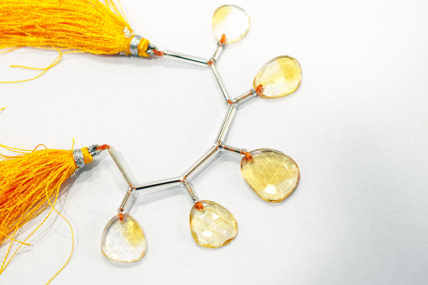 5 Pcs Natural Yellow Citrine Faceted Drop Beads Strand, Sold By Strand ,12.50x14  - 14.50x17.50 mm  , 33006