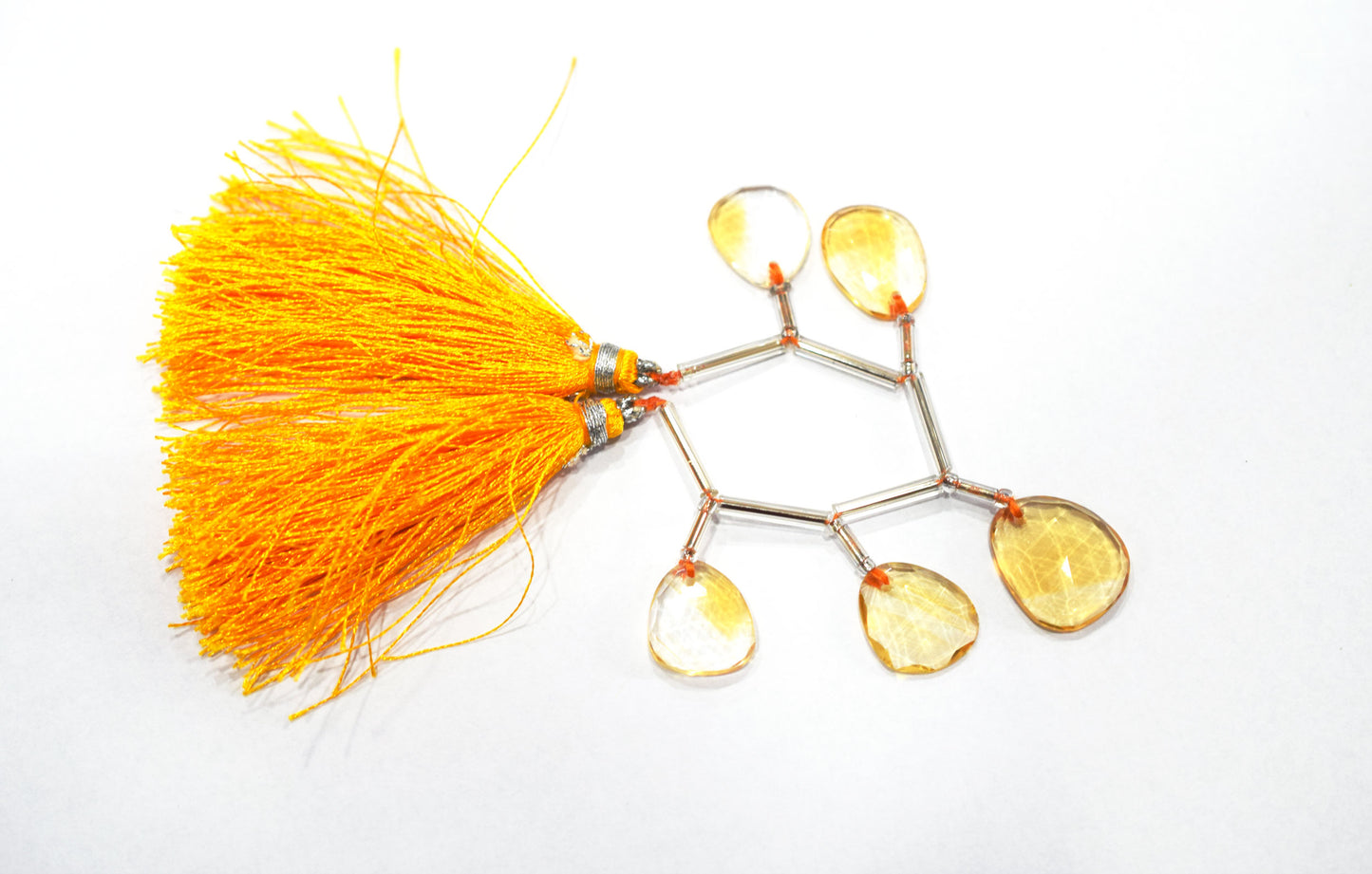5 Pcs Natural Yellow Citrine Faceted Drop Beads Strand, Sold By Strand ,12.50x14  - 14.50x17.50 mm  , 33006