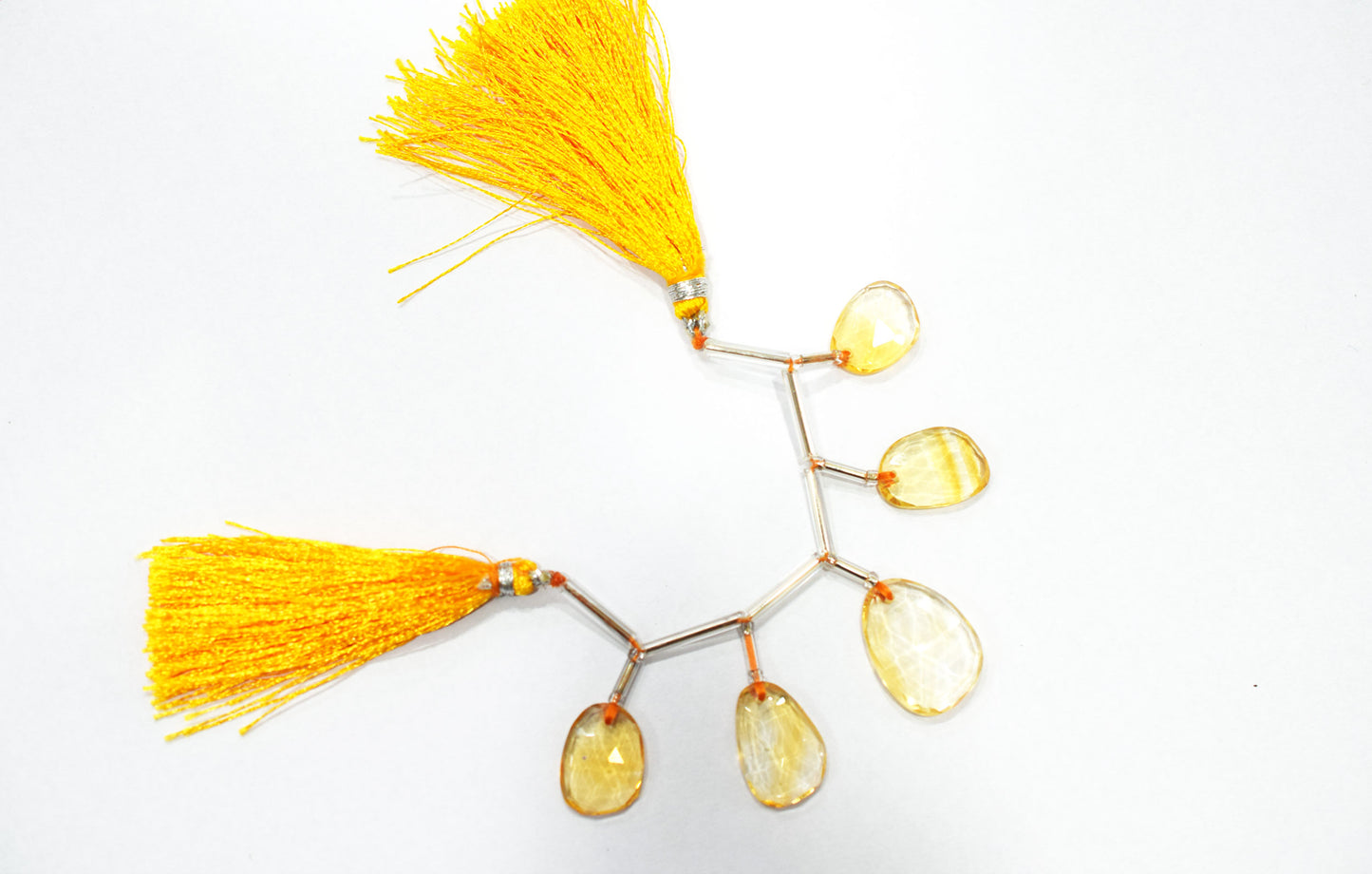 5 Pcs Natural Yellow Citrine Faceted Drop Beads Strand, Sold By Strand ,12x16-15x21mm  , 33007