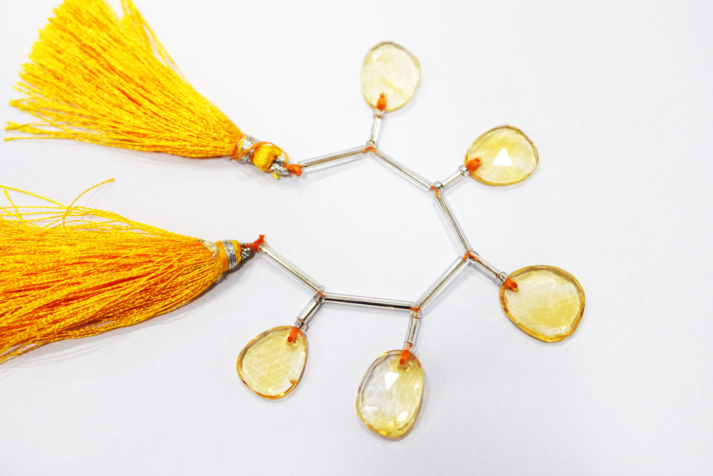 5 Pcs Natural Yellow Citrine Faceted Drop Beads Strand, Sold By Strand ,11x14-15x20mm  , 33008