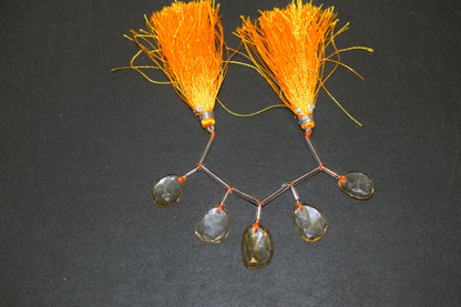 5 Pcs Natural Yellow Citrine Faceted Drop Beads Strand, Sold By Strand ,12x14-14x16mm  , 33009