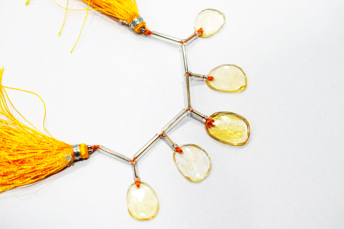 5 Pcs Natural Yellow Citrine Faceted Drop Beads Strand, Sold By Strand ,12x14-14x16mm  , 33009