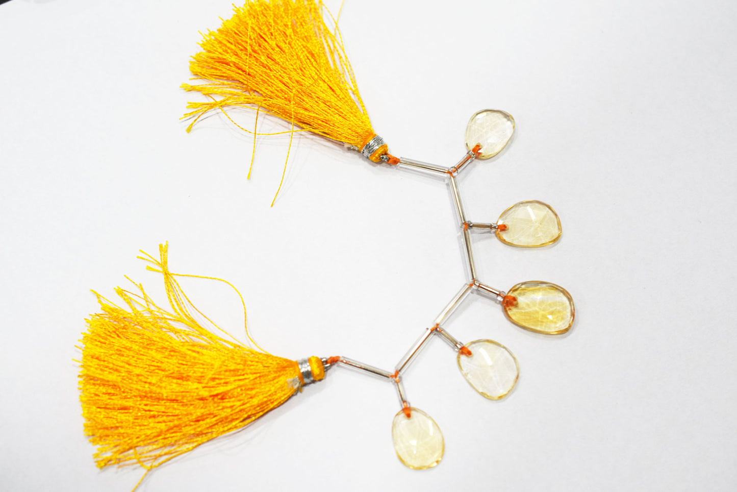 5 Pcs Natural Yellow Citrine Faceted Drop Beads Strand, Sold By Strand ,12x14-14x16mm  , 33009