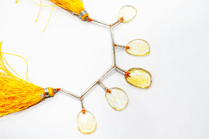 5 Pcs Natural Yellow Citrine Faceted Drop Beads Strand, Sold By Strand ,11x14-12x17mm  , 33010