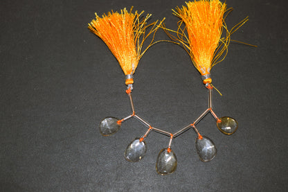 5 Pcs Natural Yellow Citrine Faceted Drop Beads Strand, Sold By Strand ,11x15-12.50x16mm  , 33011